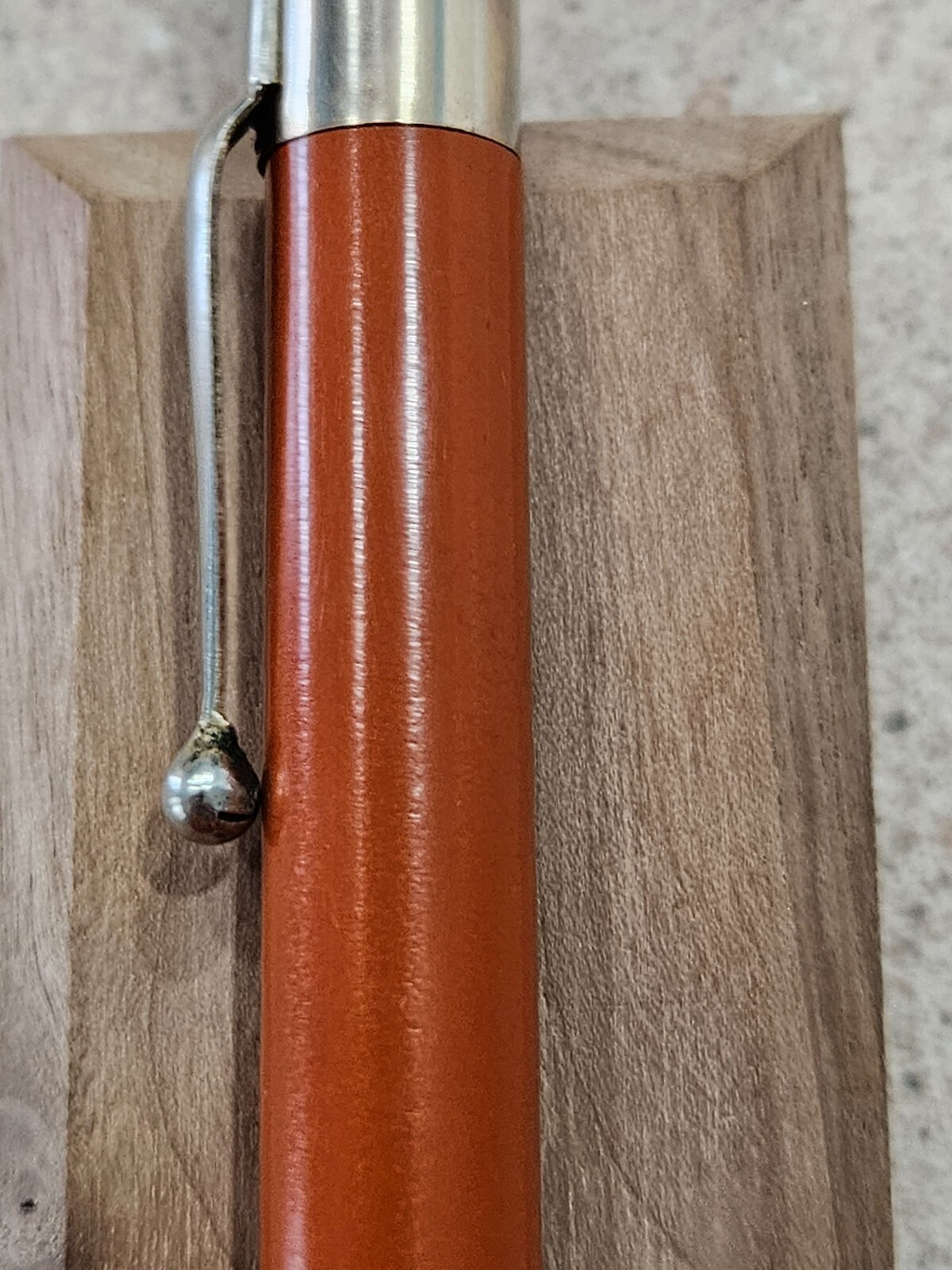 Vintage Unbranded Orange 5 Inch Long Mechanical Pencil & Eraser- Working