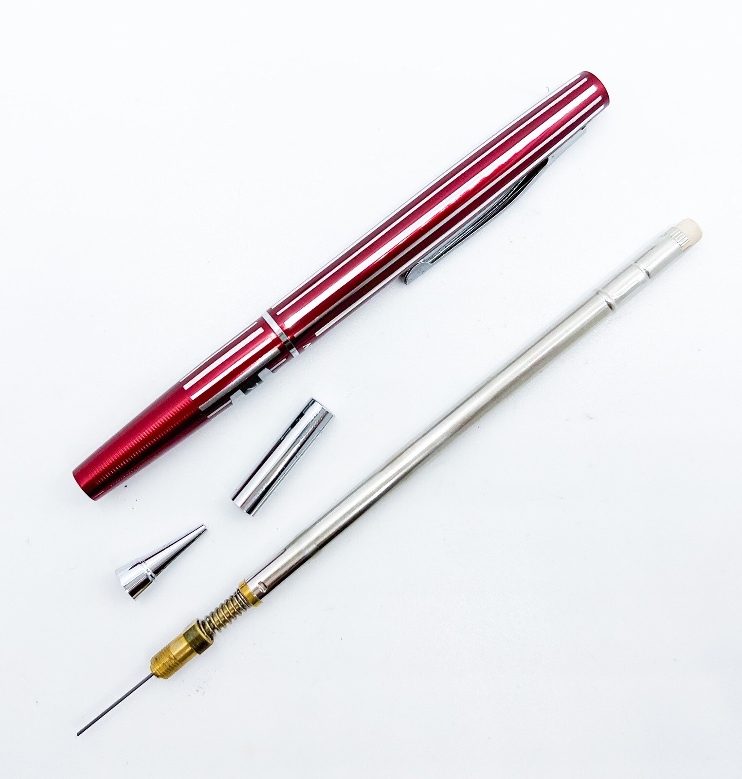 NOS Newman Mechanical Pencil 0.5mm sliding Sleeve Retractable Lead Sleeve Red
