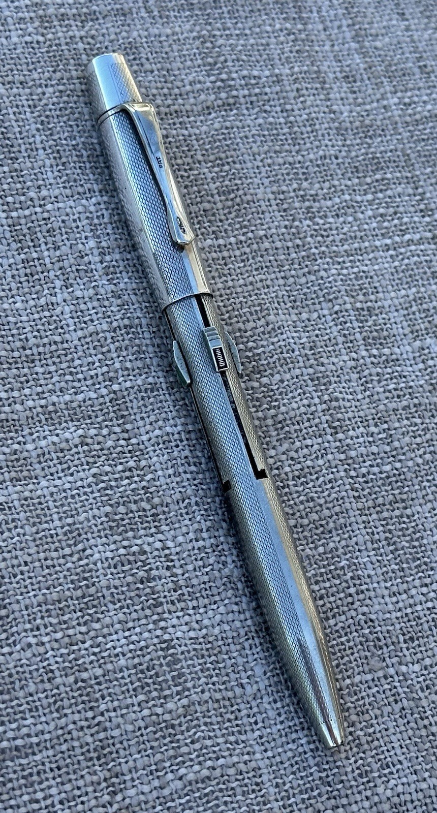 Vintage Montblanc 4-Color Multi-Function Pencil, 1950s-60s, Round Barleycorn