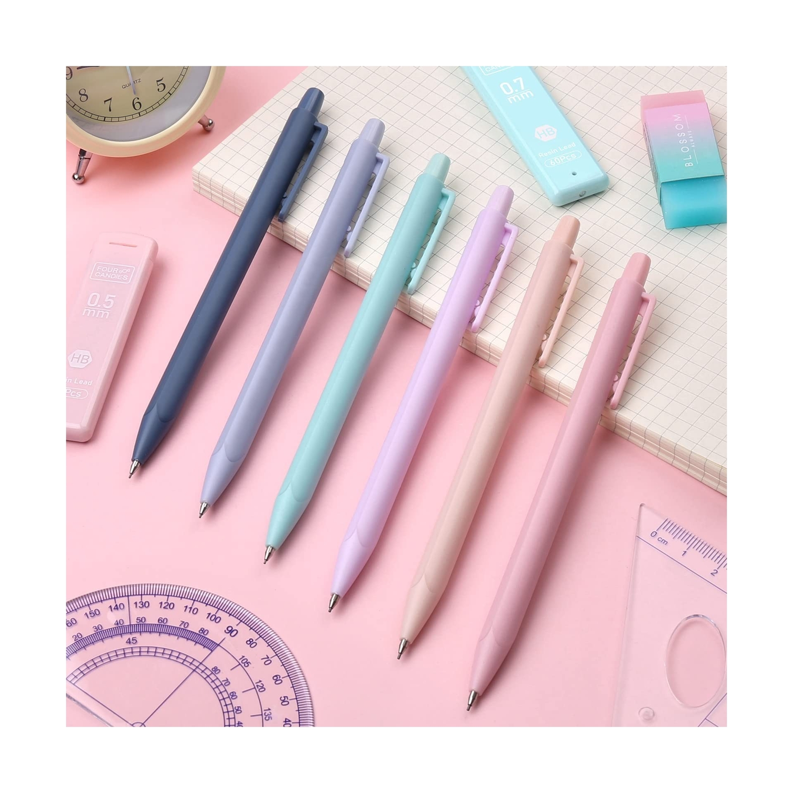 Four Candies Cute Mechanical Pencil Set, 6PCS Pastel Mechanical Pencils 0.5 &…