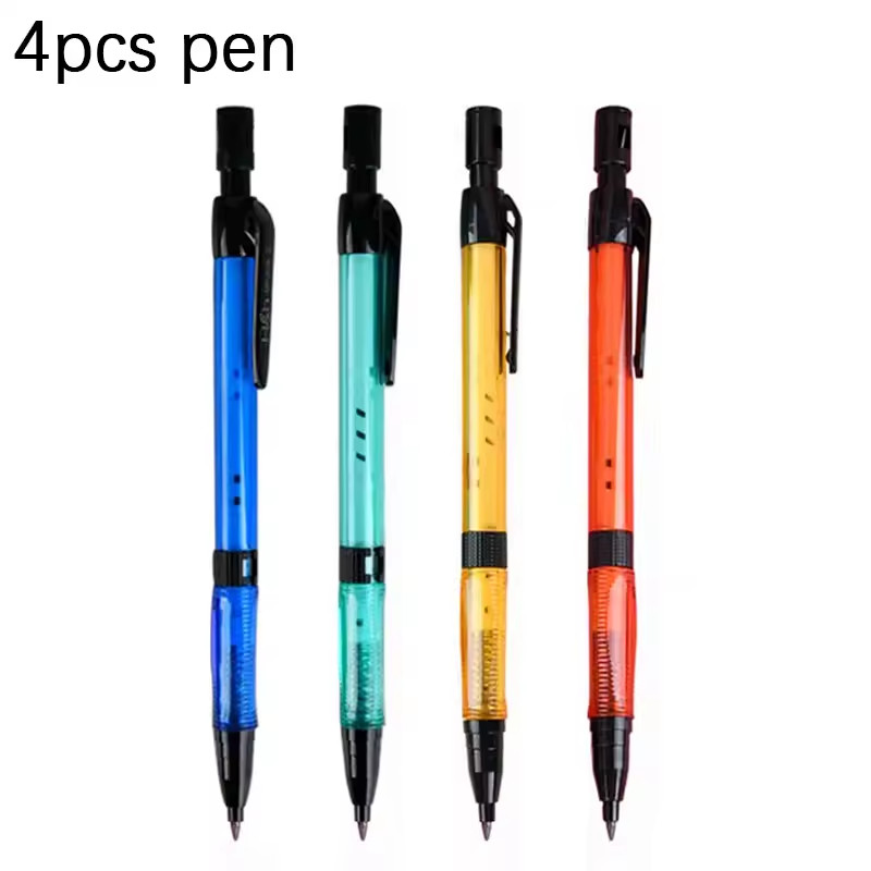 Four 2.0mm Lead Holder Mechanical Pencil Bundle Set, 18 Extra Leads & More