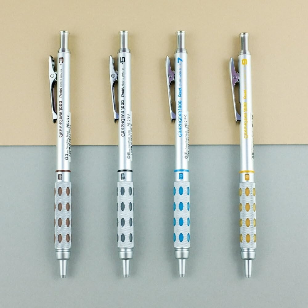 Graph Gear 1000 Mechanical Pencil, 0.7mm HB Lead, Eraser Cap – Ideal for Artists