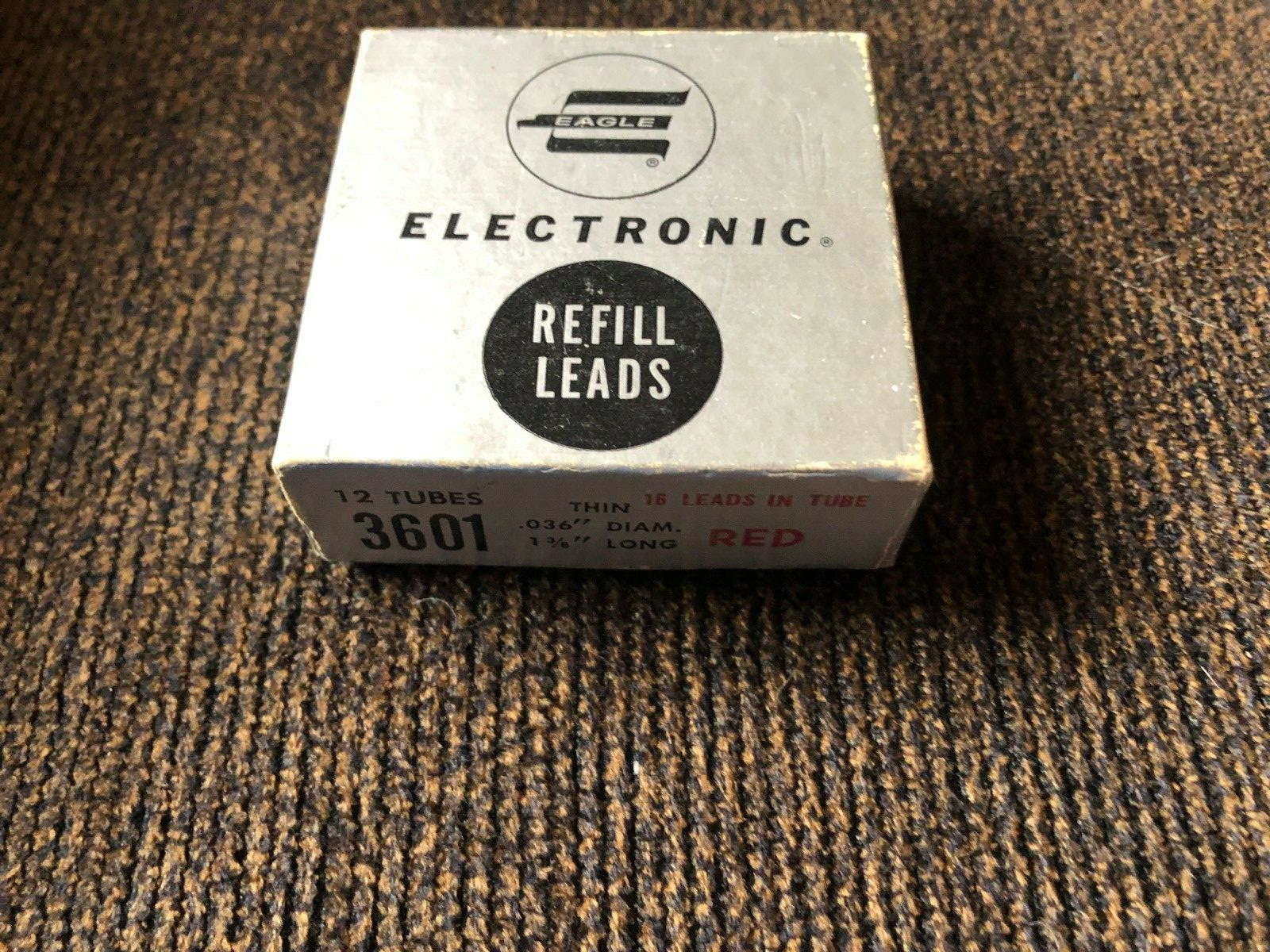 2 tubes -VINTAGE Eagle Electronic #3601 Red Thin Refill Leads 1- Black tube-BOX