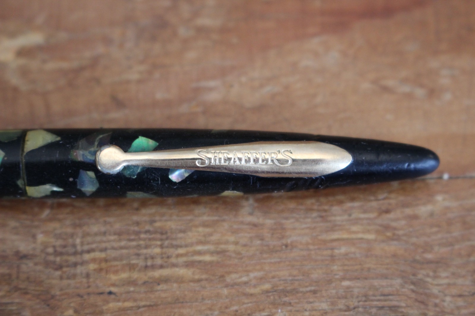 Vintage Black Green Marbled Bakelite Sheaffer Balance Mechanical Pencil Working