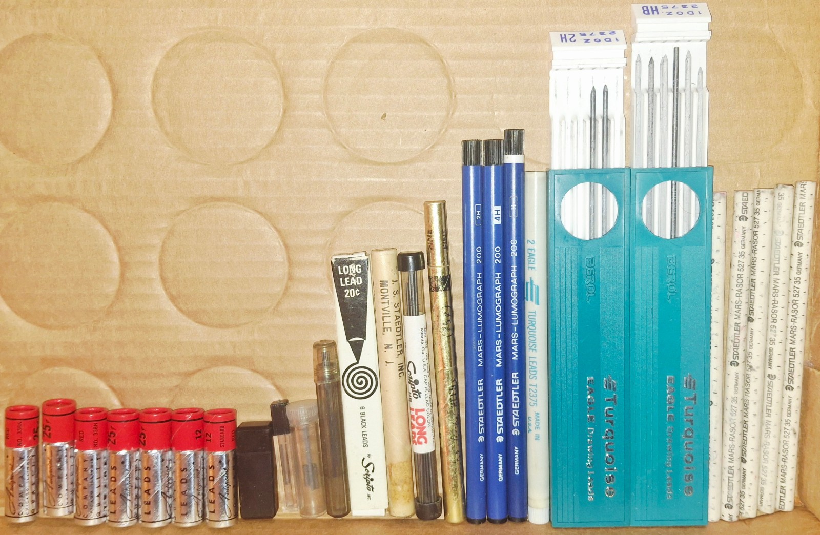 Lot 26 NEW assorted lead and eraser refills for mechanical pencil LOOK