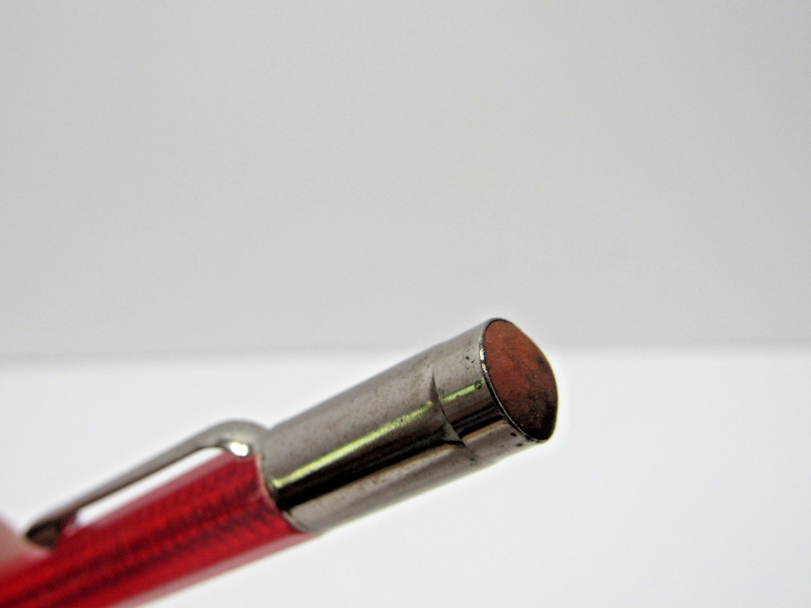 Scripto Vintage Transparent Red Mechanical Pencil W/ Eraser working #H1-15
