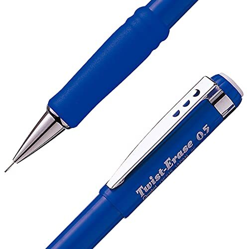 Pentel Twist-Erase III Mechanical Pencil 0.5mm Blue Barrel 12 Pack (QE515C)
