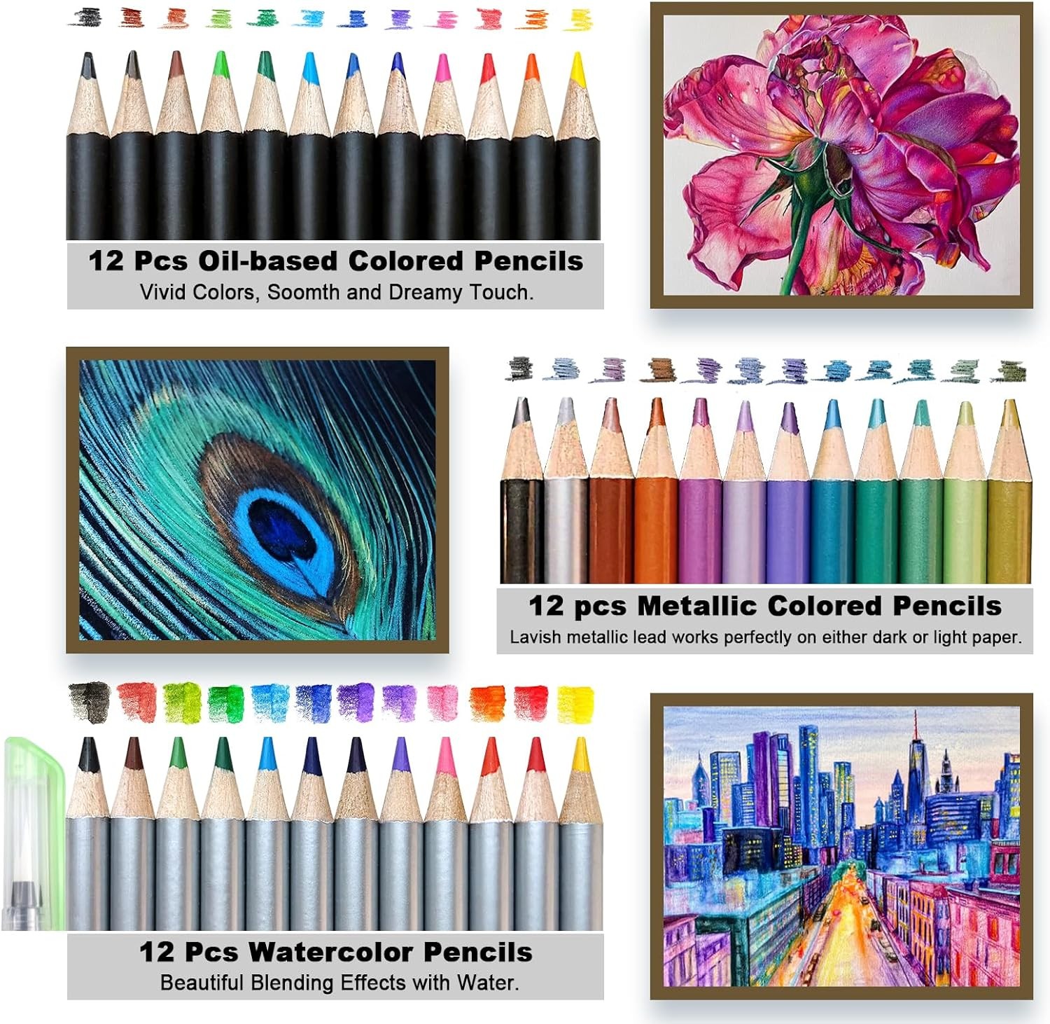 Artownlar 72 Pack Drawing Sketching Set with 8×11 Sketchbook | Pro Multicolor
