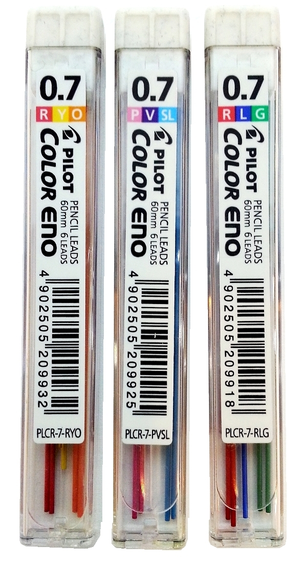 Pilot Color Eno Mechanical Pencil Lead – 0.7mm – 3 Mix Color Set