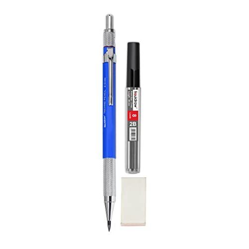 Mechanical Clutch Pencil 2mm With 8 x 2B Leads, Eraser & Integrated Sharpener