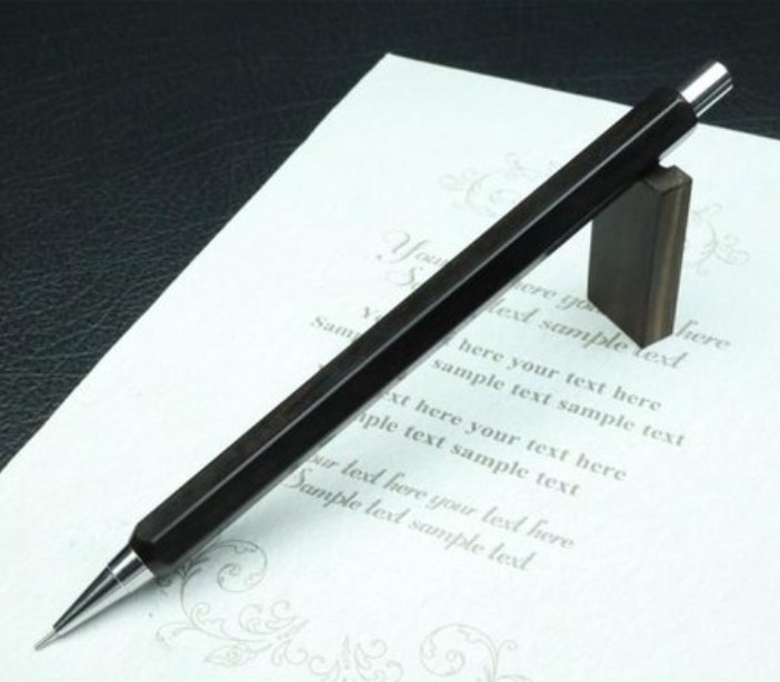Handmade Mechanical Pencil Mpingo Wood Twoonewood Hexagonal 0.5mm Handcraft