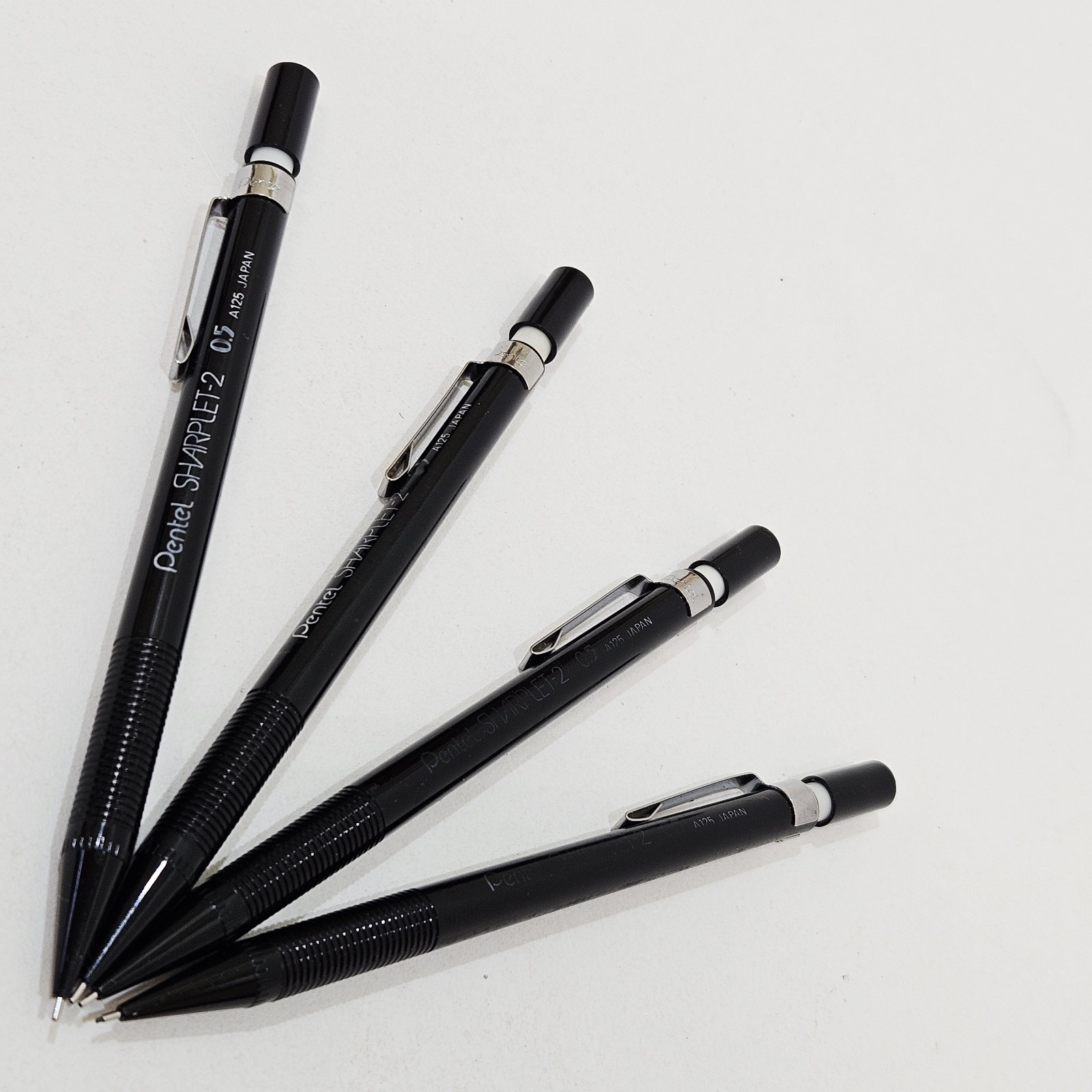 4 Pentel Sharplet-2 Automatic 0.5MM A-125A Mechanical Pencils Black Japan Vintag