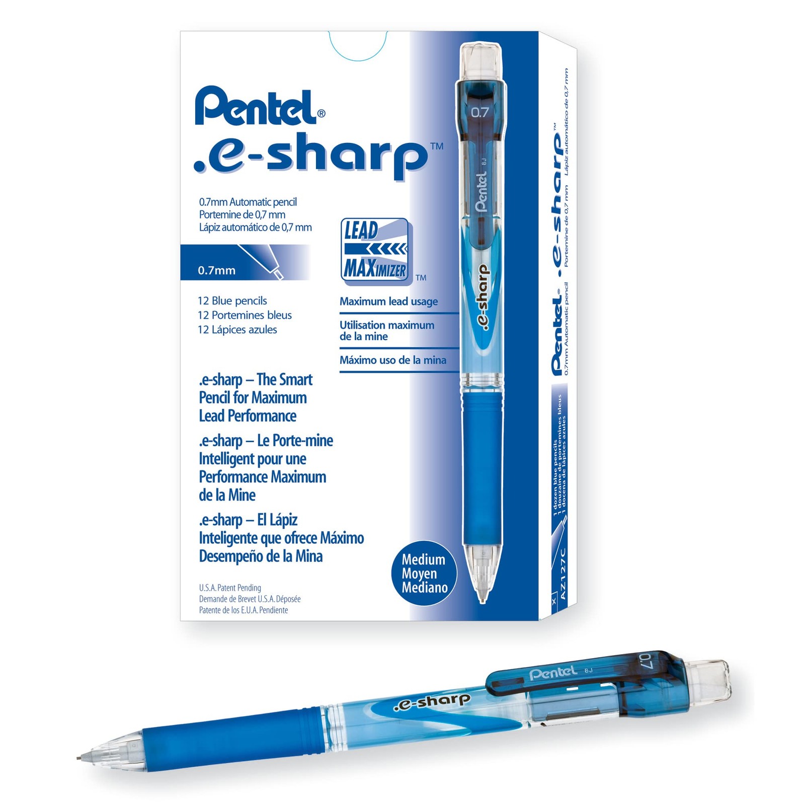 Pentel 0.7mm Mechanical Pencils Pack of 12 Refillable Ergonomic Design