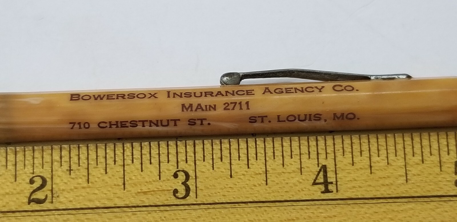 REDIPOINT Advertising BOWERSOX INSURANCE St Louis 1930s Vtg Mechanical Pencil A1
