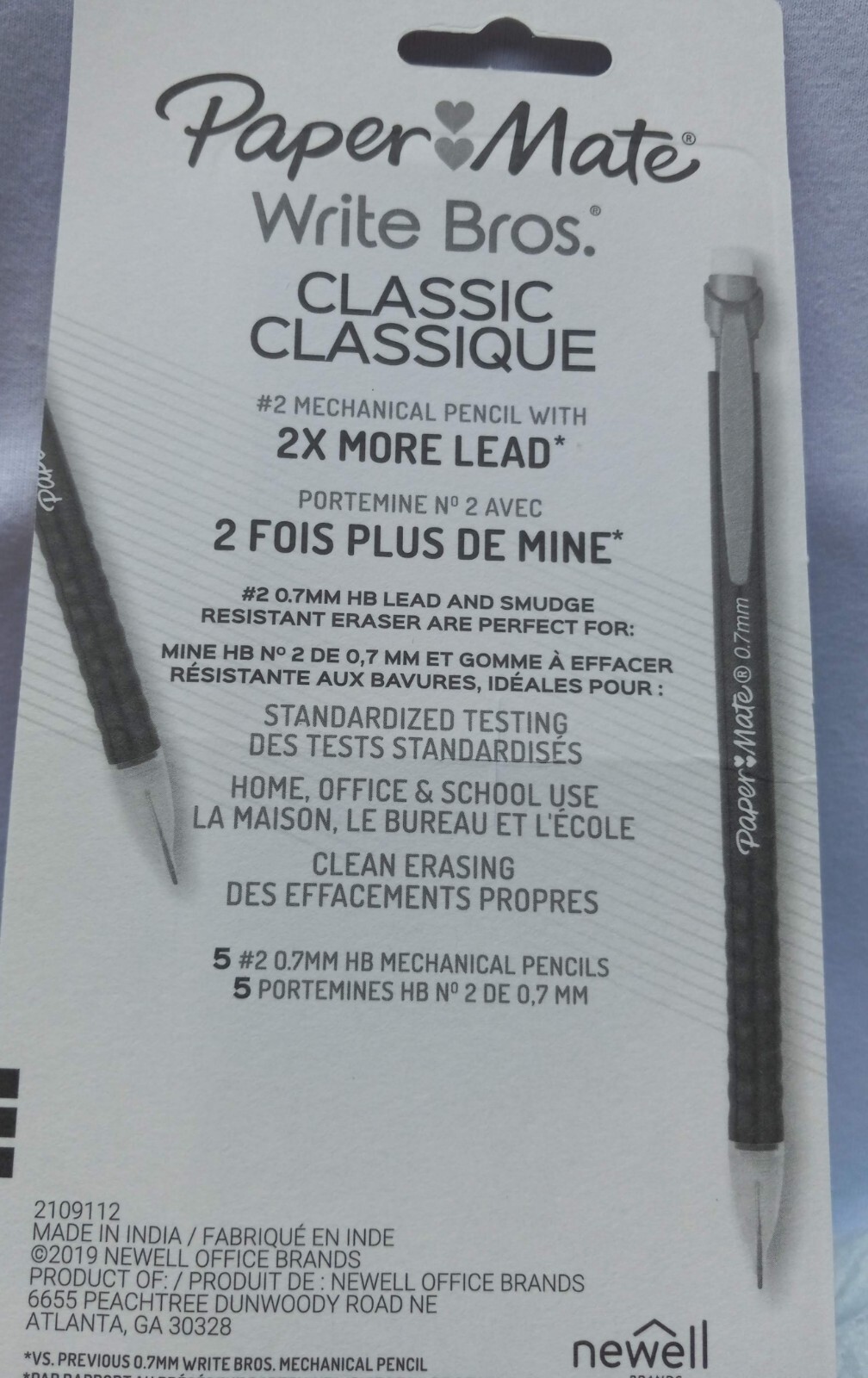 Papermate Mechanical Pencil 0.7mm, Classic Style, Number 2 Pencil