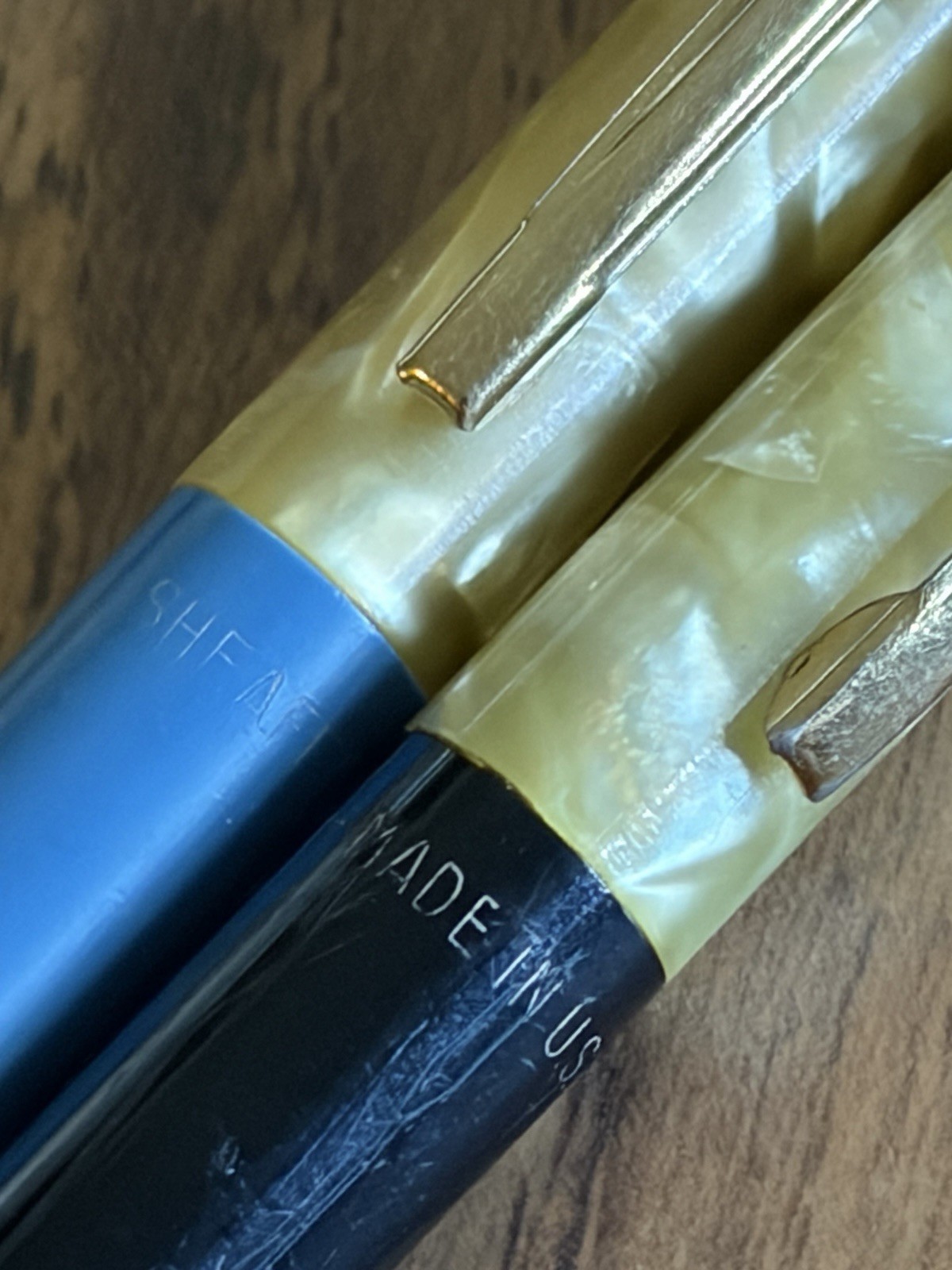 Vintage Pair Mechanical Pencil Sheaffer’s Black / Blue MOP