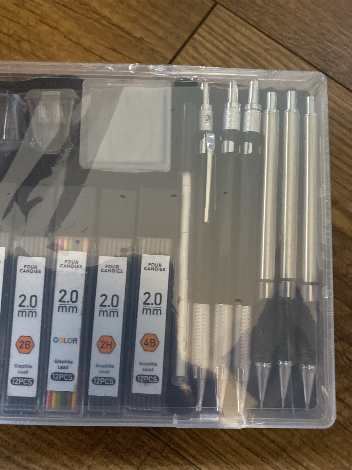 Four Candies 25PCS Art Mechanical Pencil Set with Case, 3PCS Metal Artist Lead P