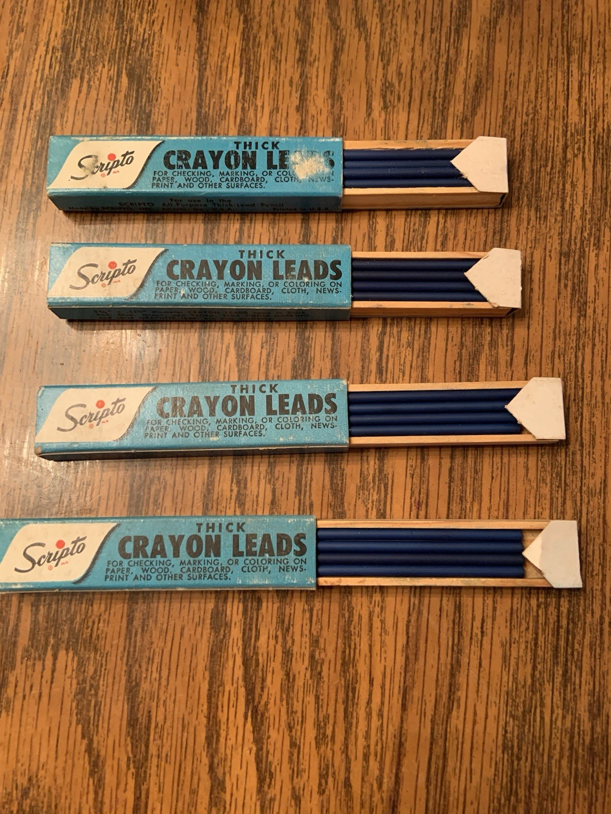 Scripto Thick Crayon Leads Desk Mechanical Pencil Lot of 4 Black G720 Vintage