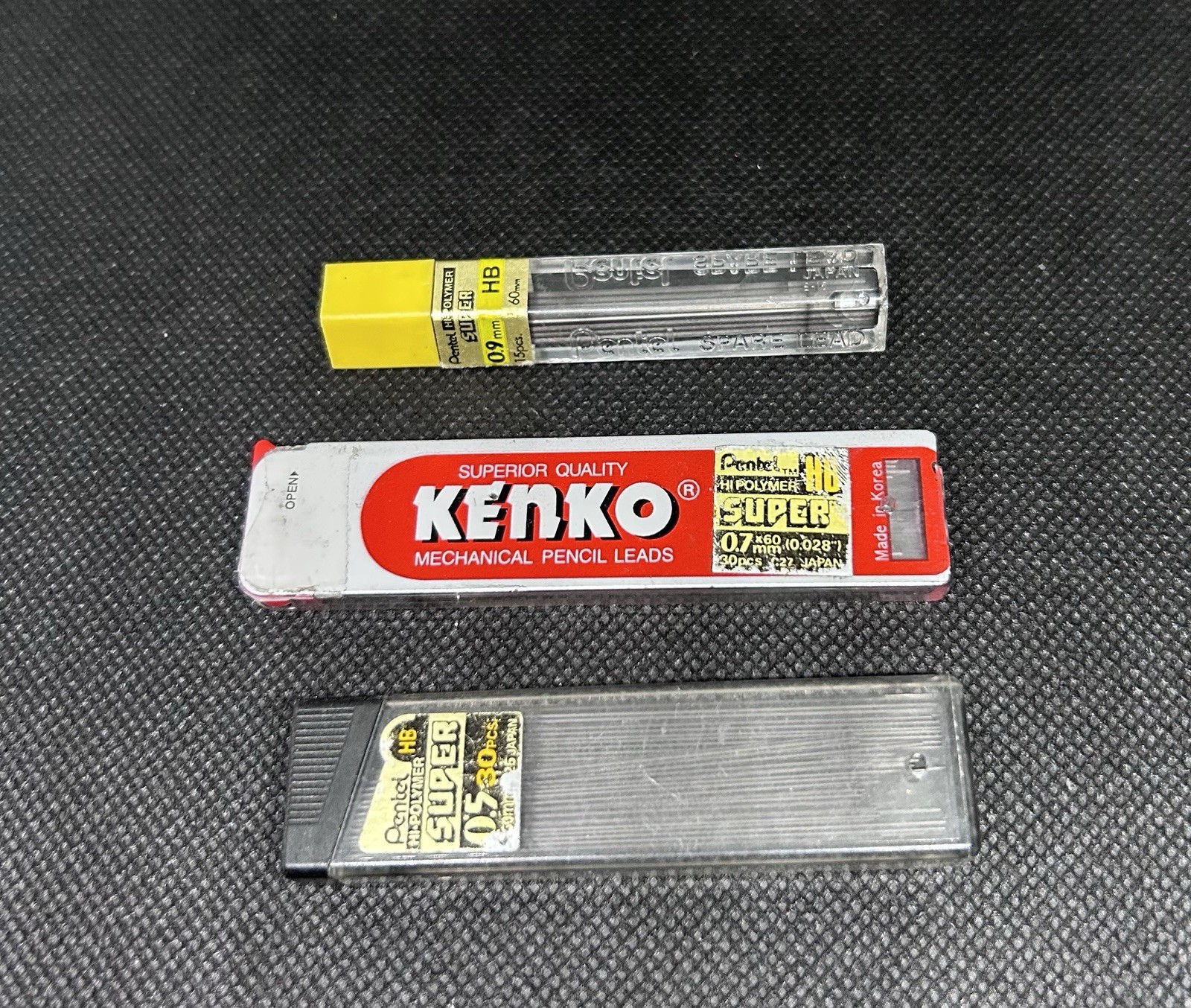 Vintage Mechanical Pencil Lead Lot Pentel Hi-Polymer & Kenko 0.5mm 0.7mm 0.9mm