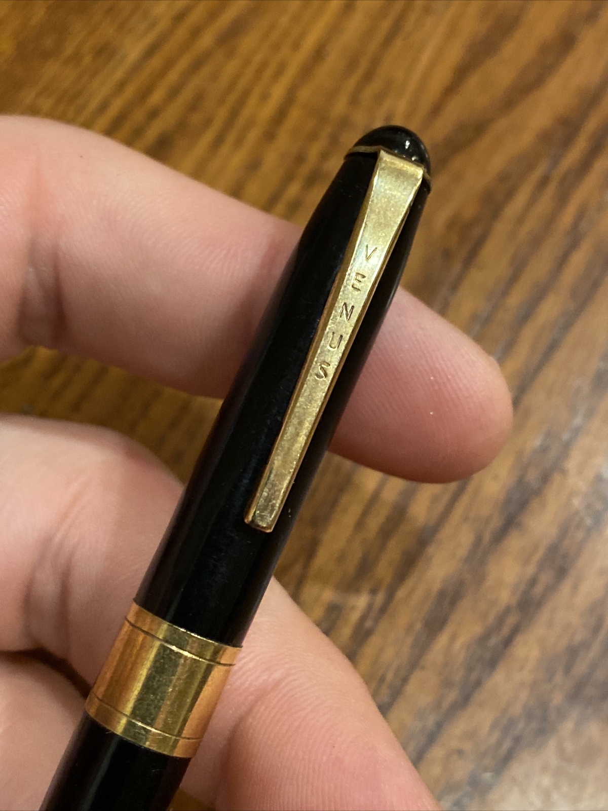 RARE Vintage VENUS Model 047 G Mechanical Twist Pencil Black w Gold Tone Accents