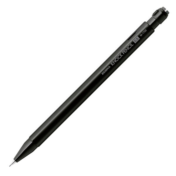 Zebra Mechanical Pencil Knock Penci M-1700 0.5 mm Black with 3 Refills Eraser