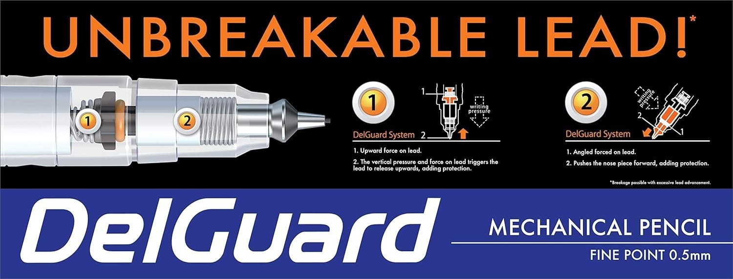 Zebra Delguard Mechanical Pencil Lead Refill, 0.5 Mm, Hb, Black, 12/Tube Pack…