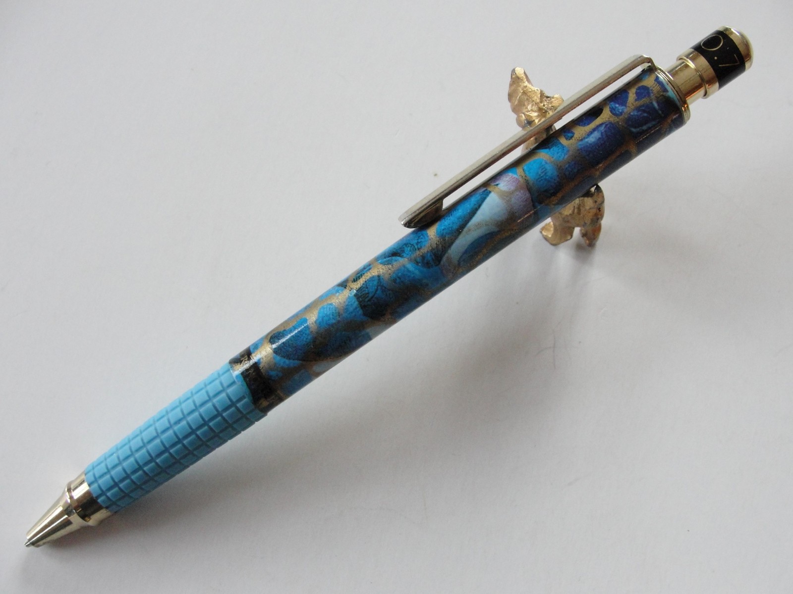 Vintage Micro Noble Blue Gold Trim 0.7 mm Mechanical Pencil