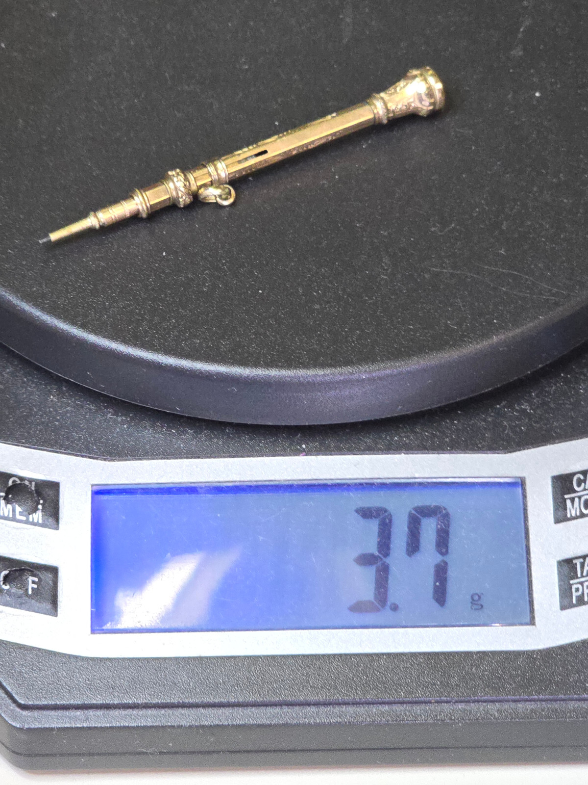 ANTIQUE SOLID 9K GOLD VICTORIAN MECHANICAL PENCIL / TESTED GOLD with XRF MACHINE