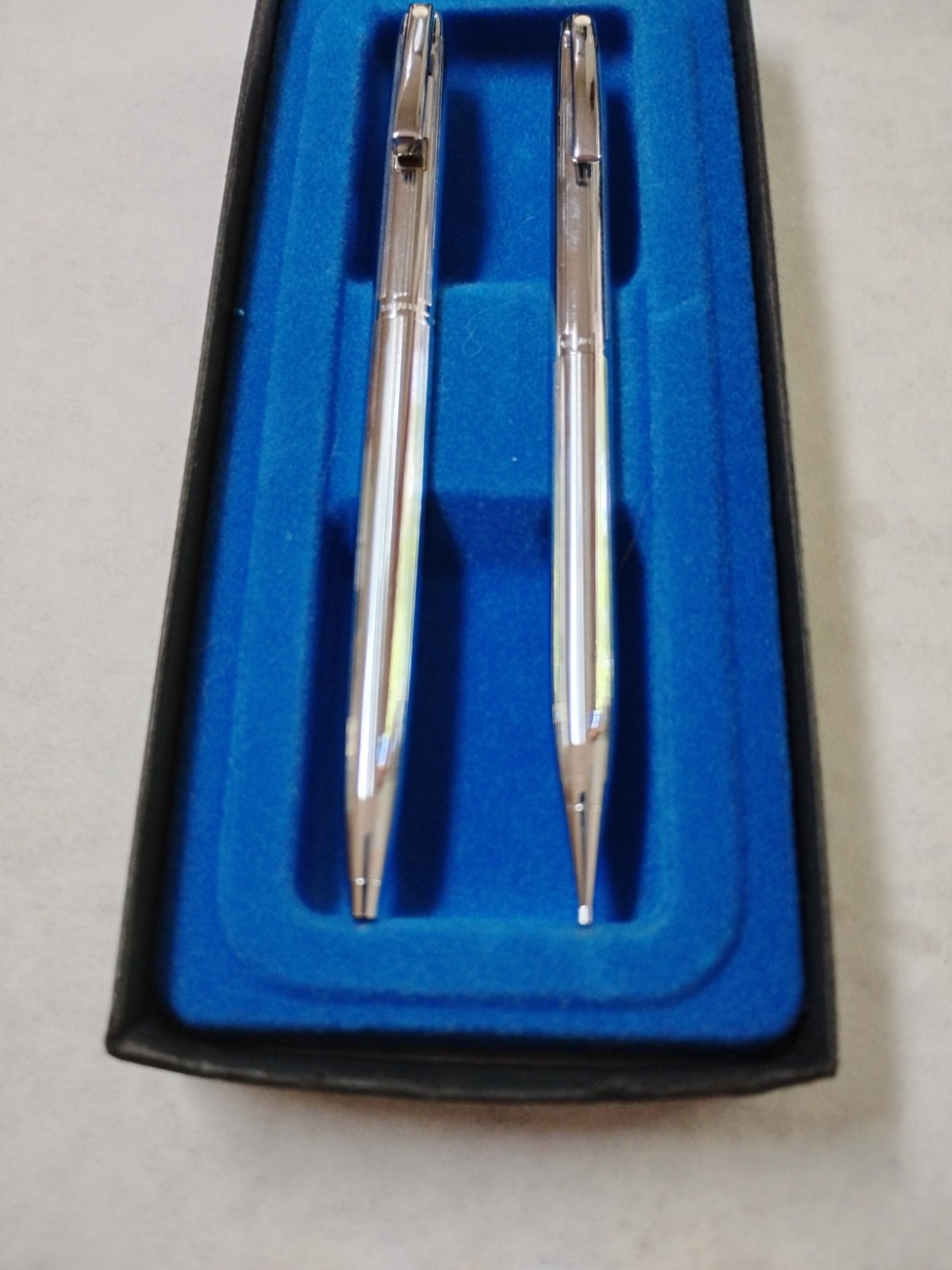 Sheaffer Vintage White Dot Silver Ballpoint Pen & Mechanical Pencil Set