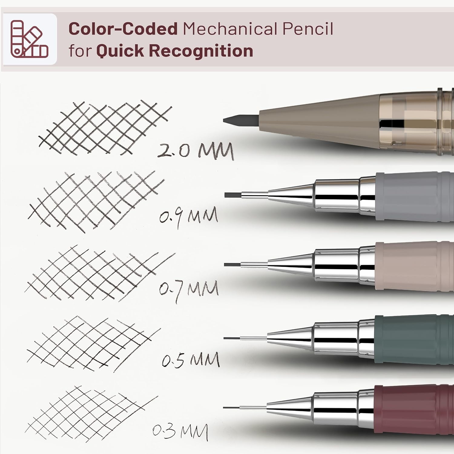 Art Mechanical Pencil Set, 5 Sizes 0.3, 0.5, 0.7, 0.9, 2.0mm | 5 HB Lead Refi…