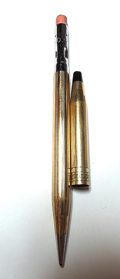VTG MADE IN USA CROSS 10K YELLOW GOLD FILLED W/ GREEK KEY MECHANICAL PENCIL PEN