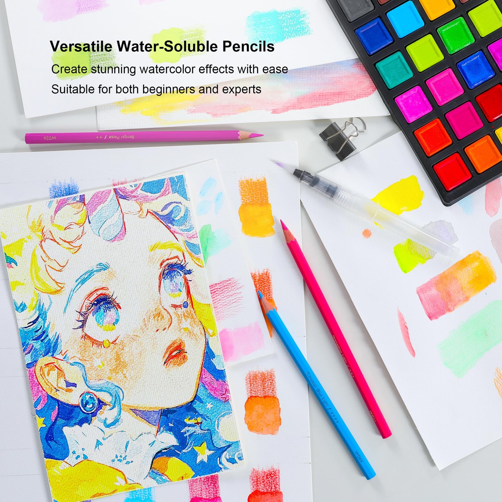 KALOUR 72-Color Professional Watercolor 1 Count (Pack of 72), Multicolor