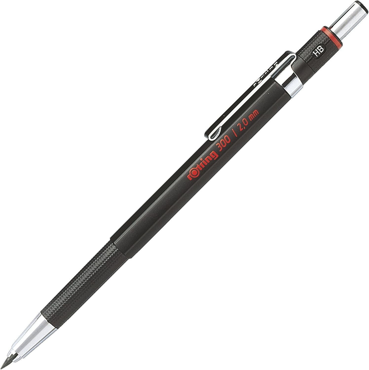 rOtring 300 Mechanical Pencil | 2.0 mm | 1 Count (Pack of 1), Black red