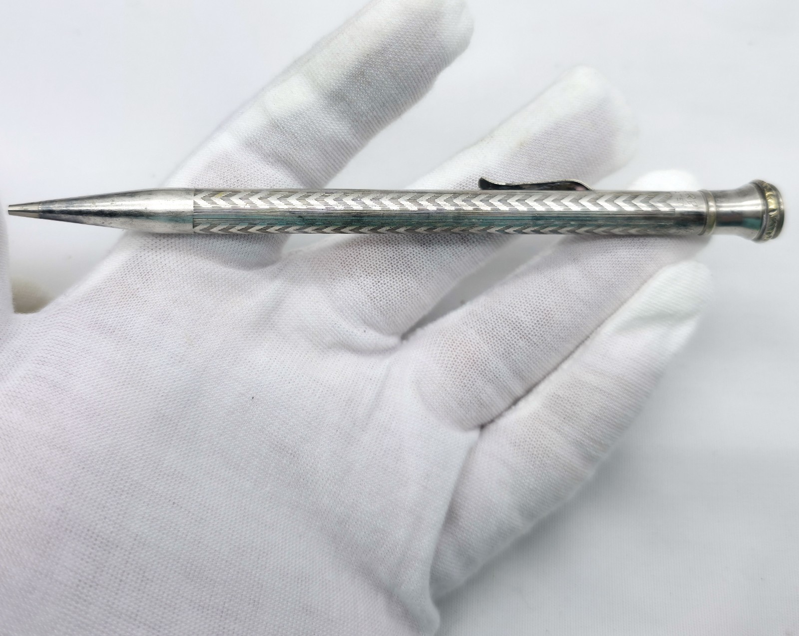 Antique Triple Plated Silver Case Wahl Eversharp Mechanical Pencil