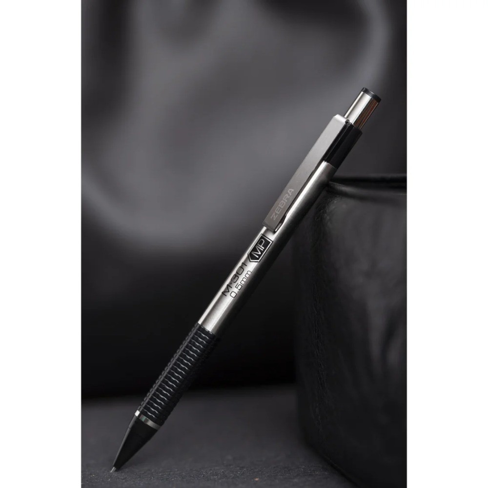 Stainless Steel Mechanical Pencil 0.5mm Point Size Black Grip 2-Pack
