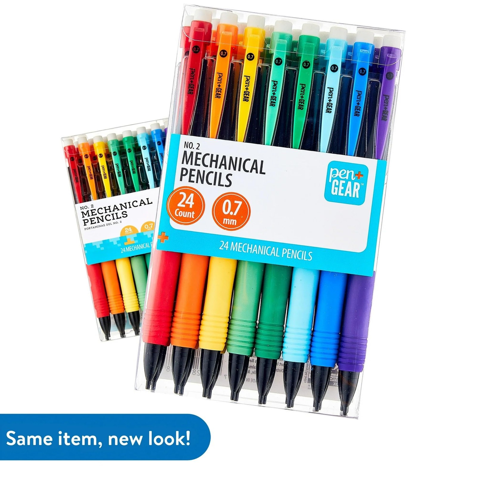 No. 2 Mechanical Pencils (Bright Multicolored, 3 1 Count (Pack of 24), White