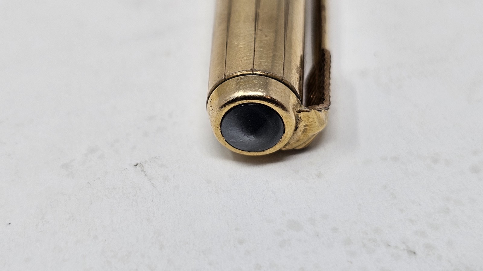 “PARKER * 1/10 12K GOLD FILLED…” Grey/Gold Trim Cap-Act. Working Mech Pencil