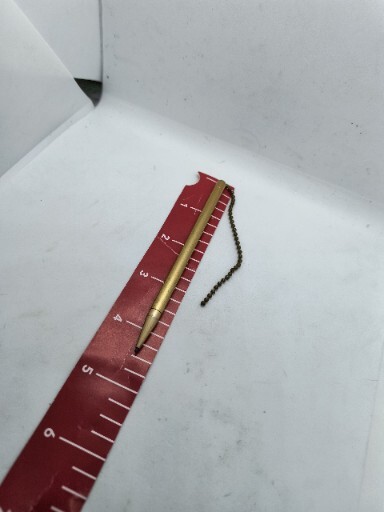 2 Vintage 4 1/4″ Brass Desk Top mechanical pencil with chain. 1.18mm Lead.