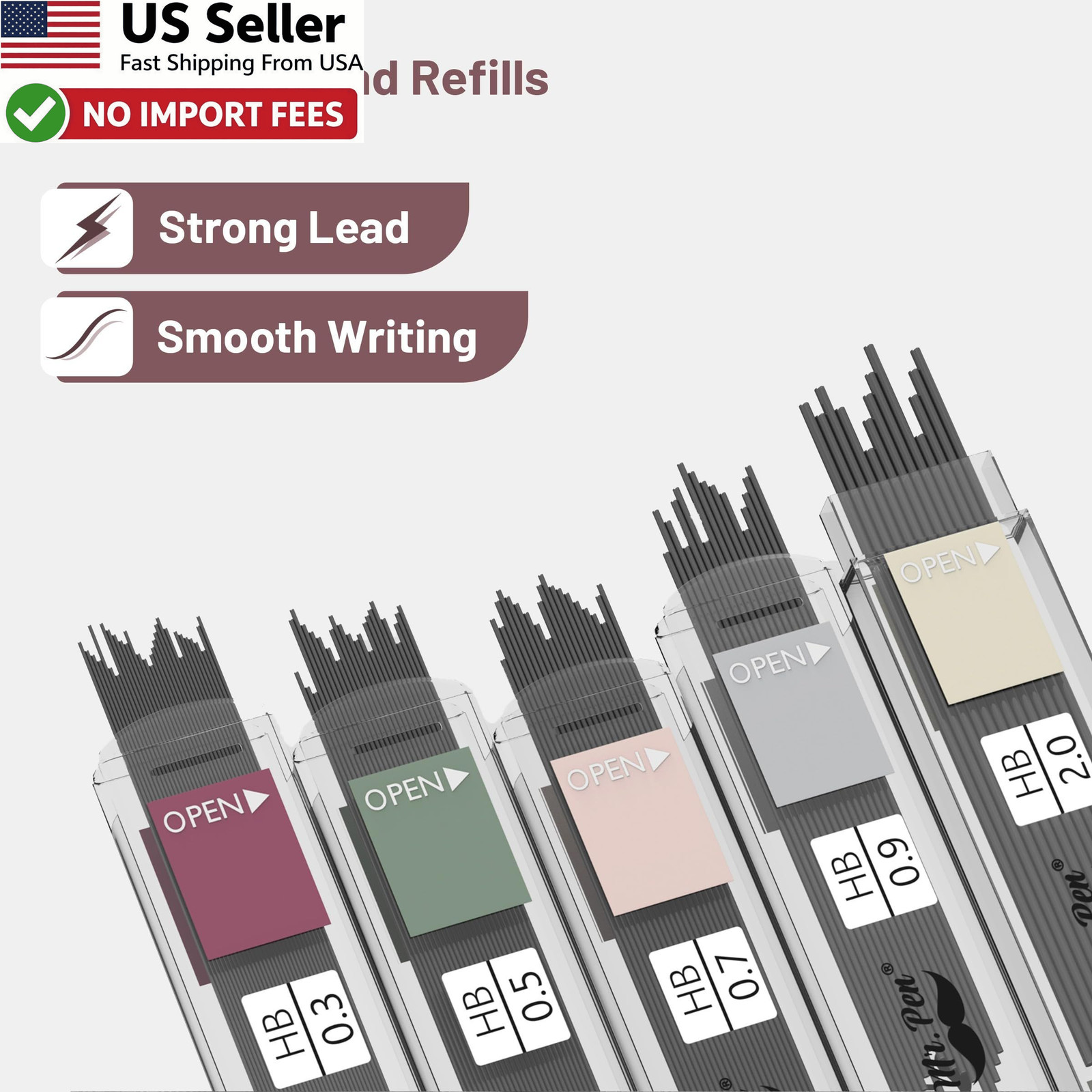 Mr Pen Art Mechanical Pencil Set 5 Sizes HB Lead Refills Drawing Sketch FROM USA