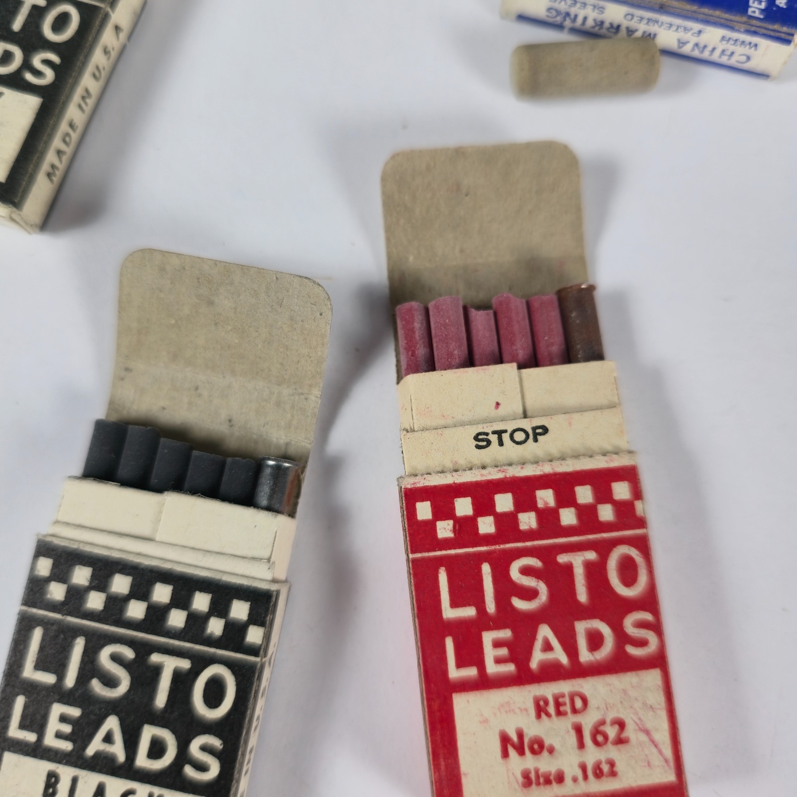 Vintage Listo Marking Leads No. 162 Black &Red 8 Packs In Box For #1620