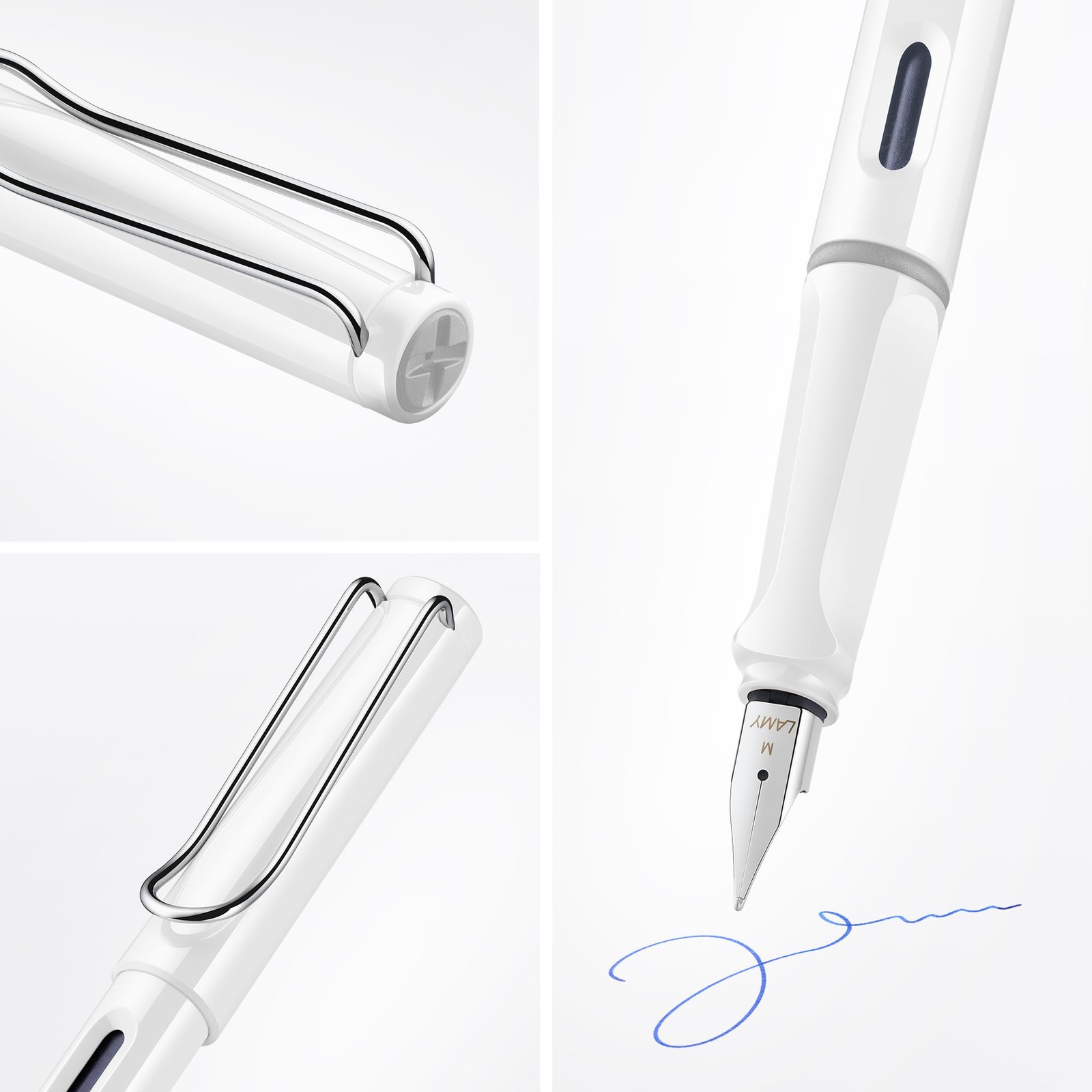 LAMY White Writing Instrument Sturdy ABS Plastic Flexible Clip Pack of 1