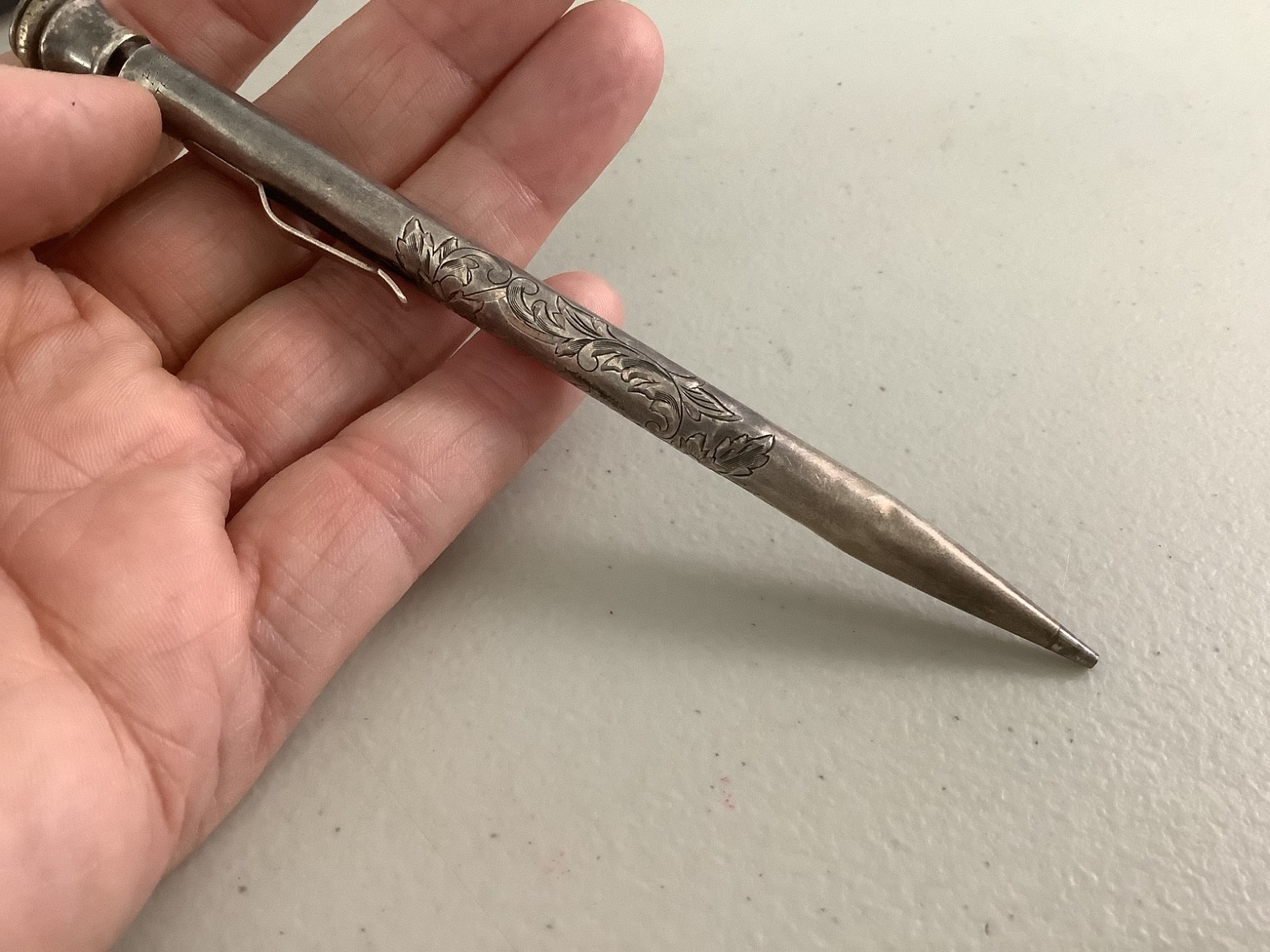 VTG 1938 Sterling Silver Wahl Ever Sharp Mechanical Pencil engraved 5” 19.84g