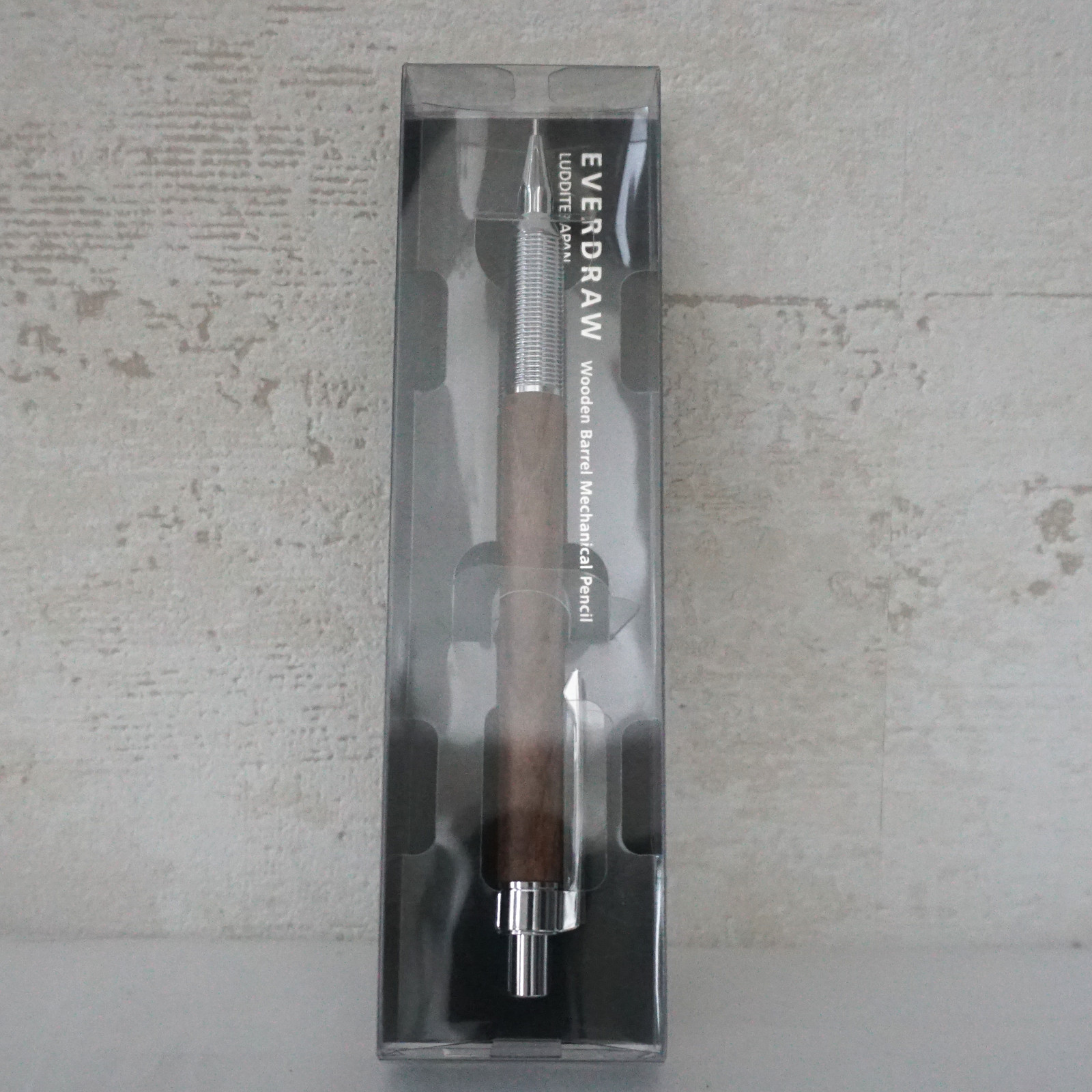 Luddite EverDraw Wooden Barrel Drafting Mechanical Pencil – Silver & cherry wood