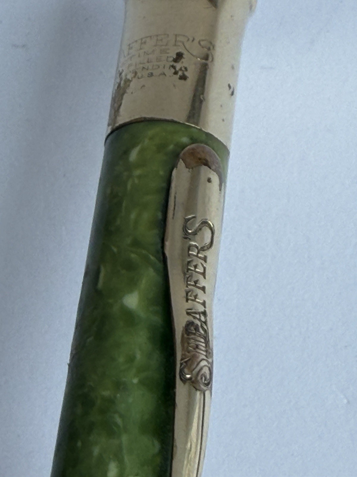 ATQ VTG 1920’s Sheaffer’s Lifetime Gold Filled Marbled Green Mechanical Pencil