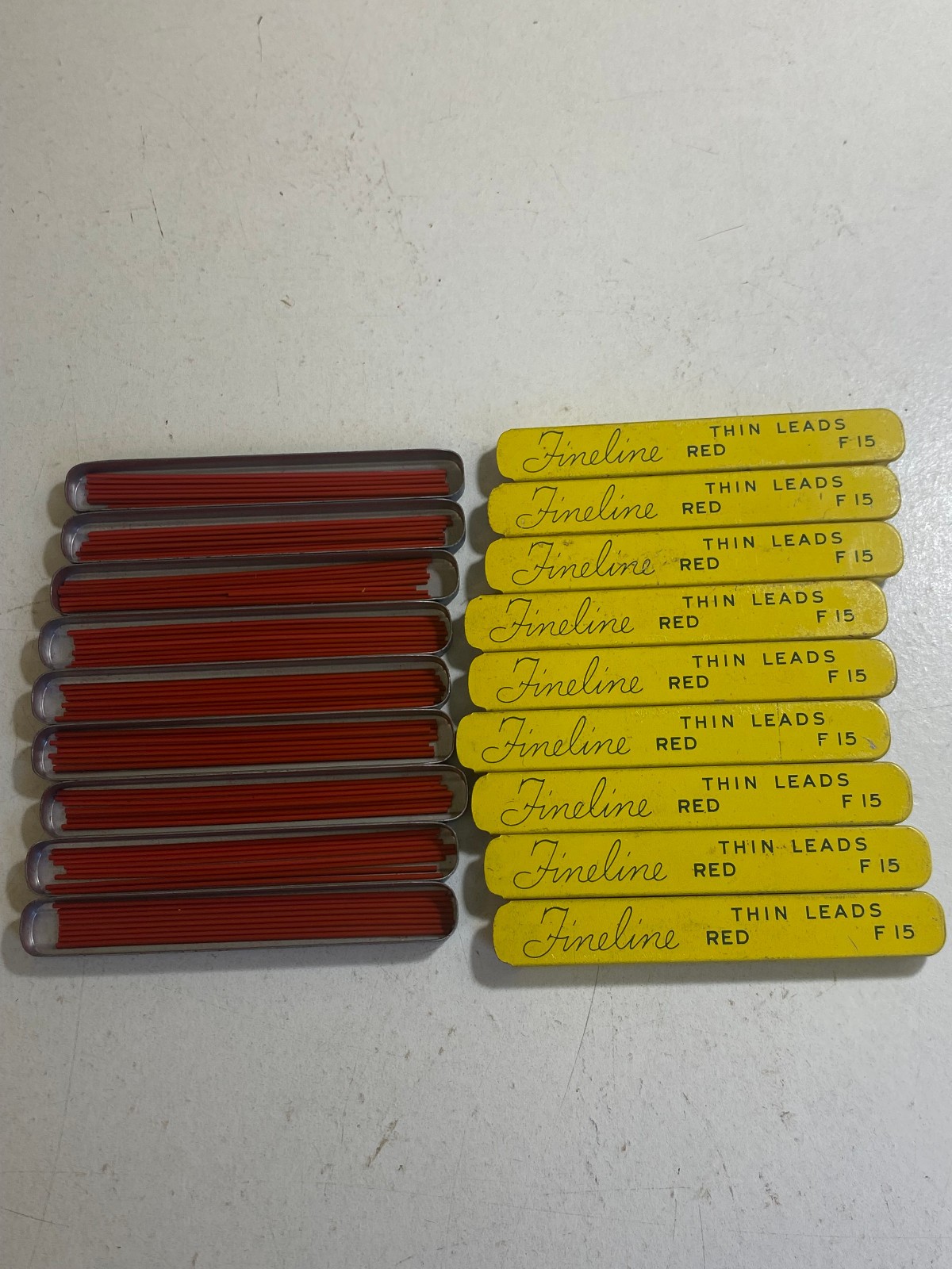 W.A Sheaffer’s Fineline Thin Leads Red F15 Mechanical Pencil Leads Lot of 9