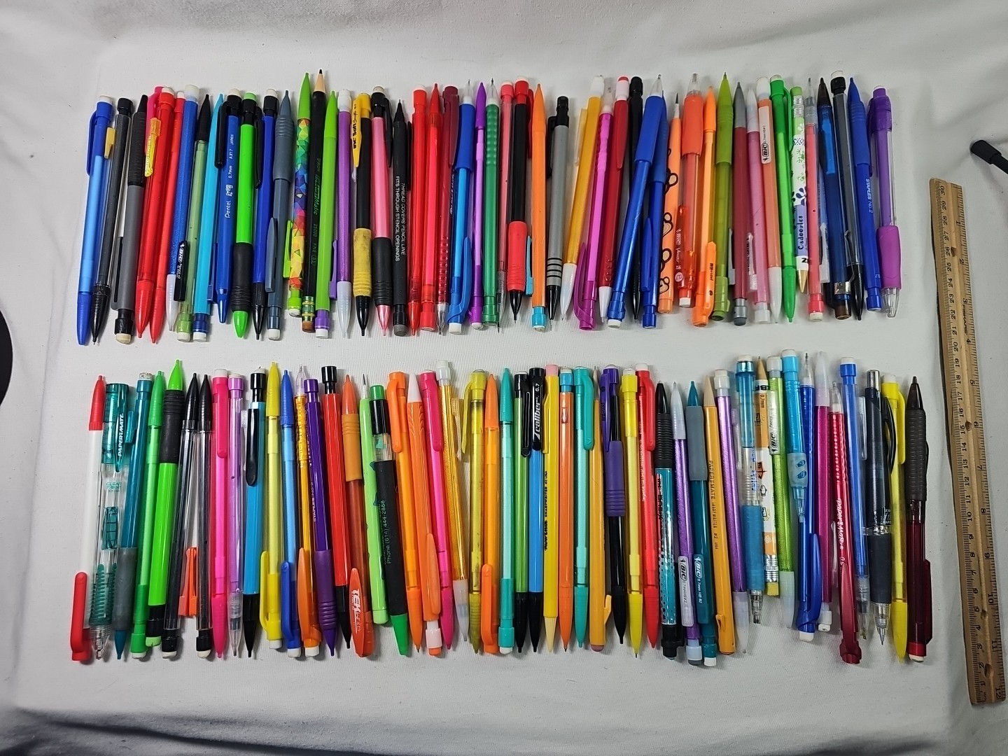 Lot of 100 Click MECHANICAL PENCILS Advertising Bic Pentel PaperMate Pentech +