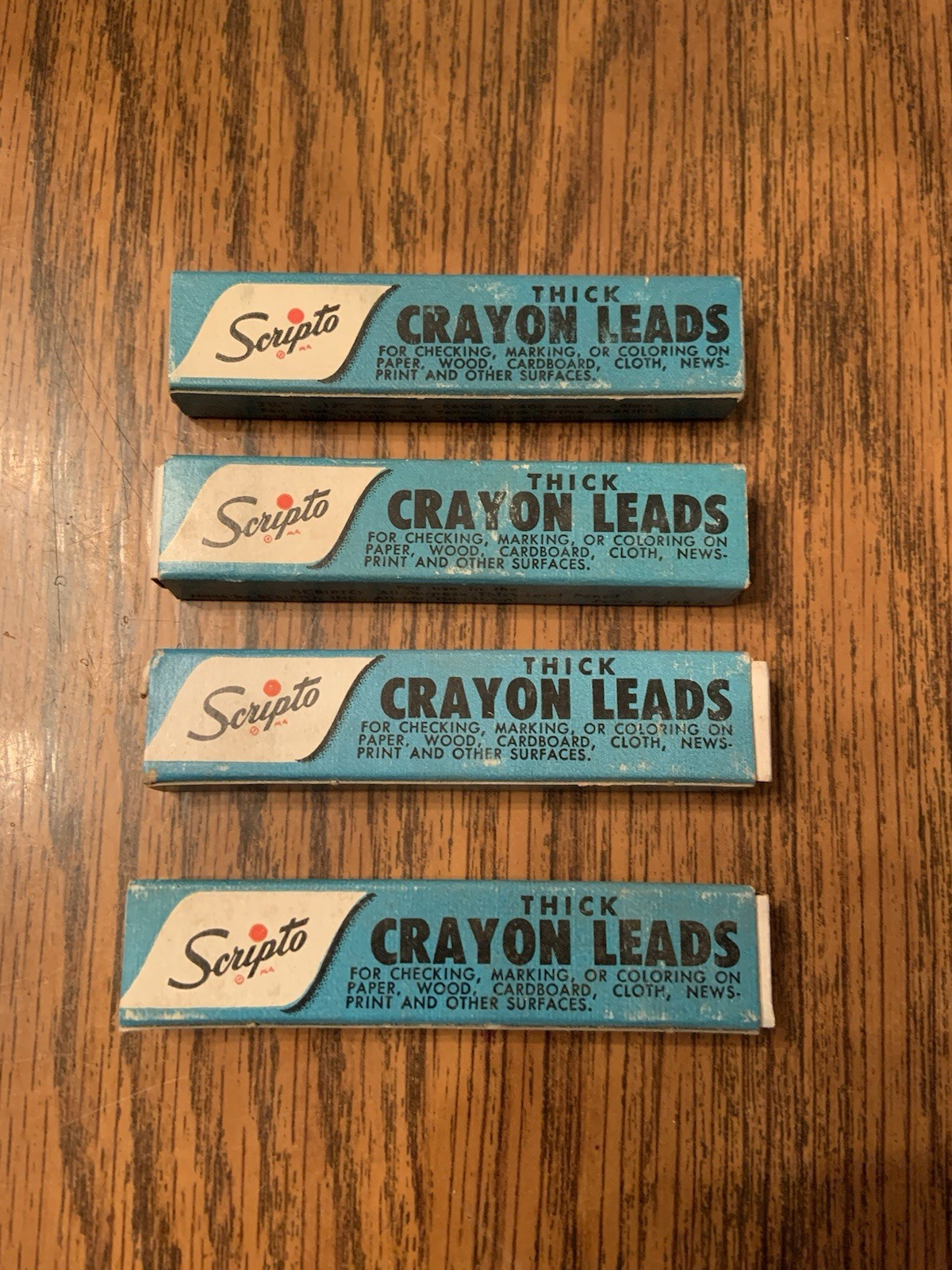 Scripto Thick Crayon Leads Desk Mechanical Pencil Lot of 4 Black G720 Vintage