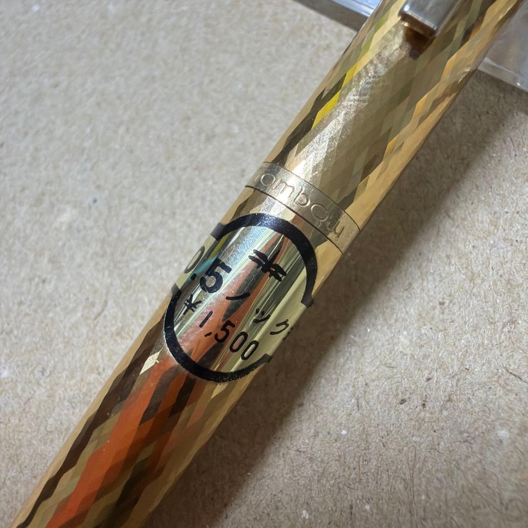 Tombow Wave Diamond Cut Mechanical Pencil 0.5mm Gold Rare Discontinued Japan New