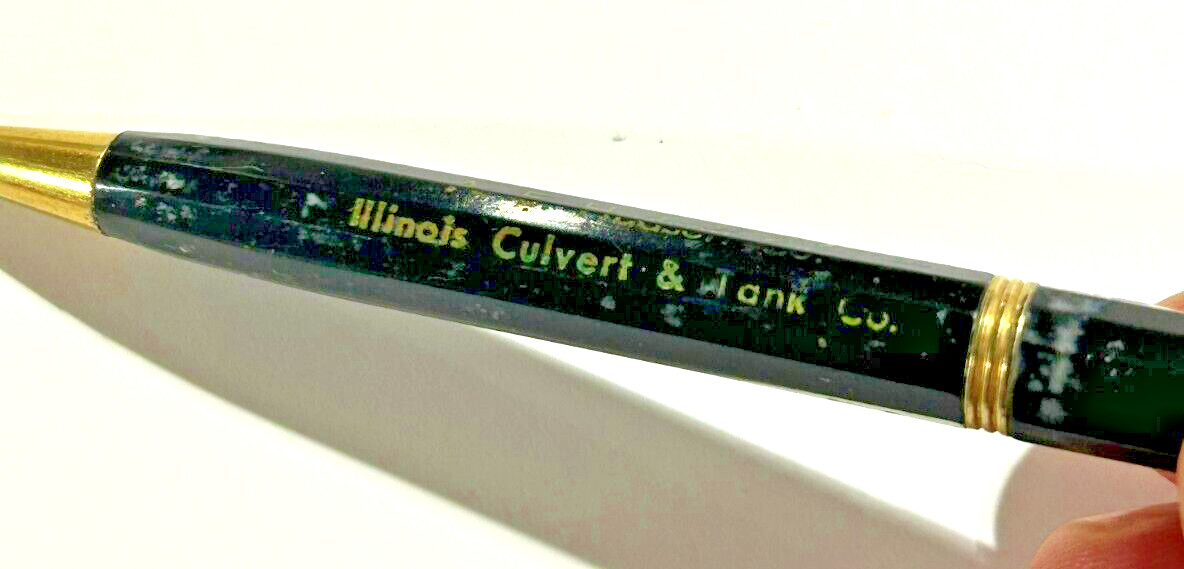 Rare Illinois Cluvert Tank Combination Mechanical Pencil Ballpoint Pen Hudson Co