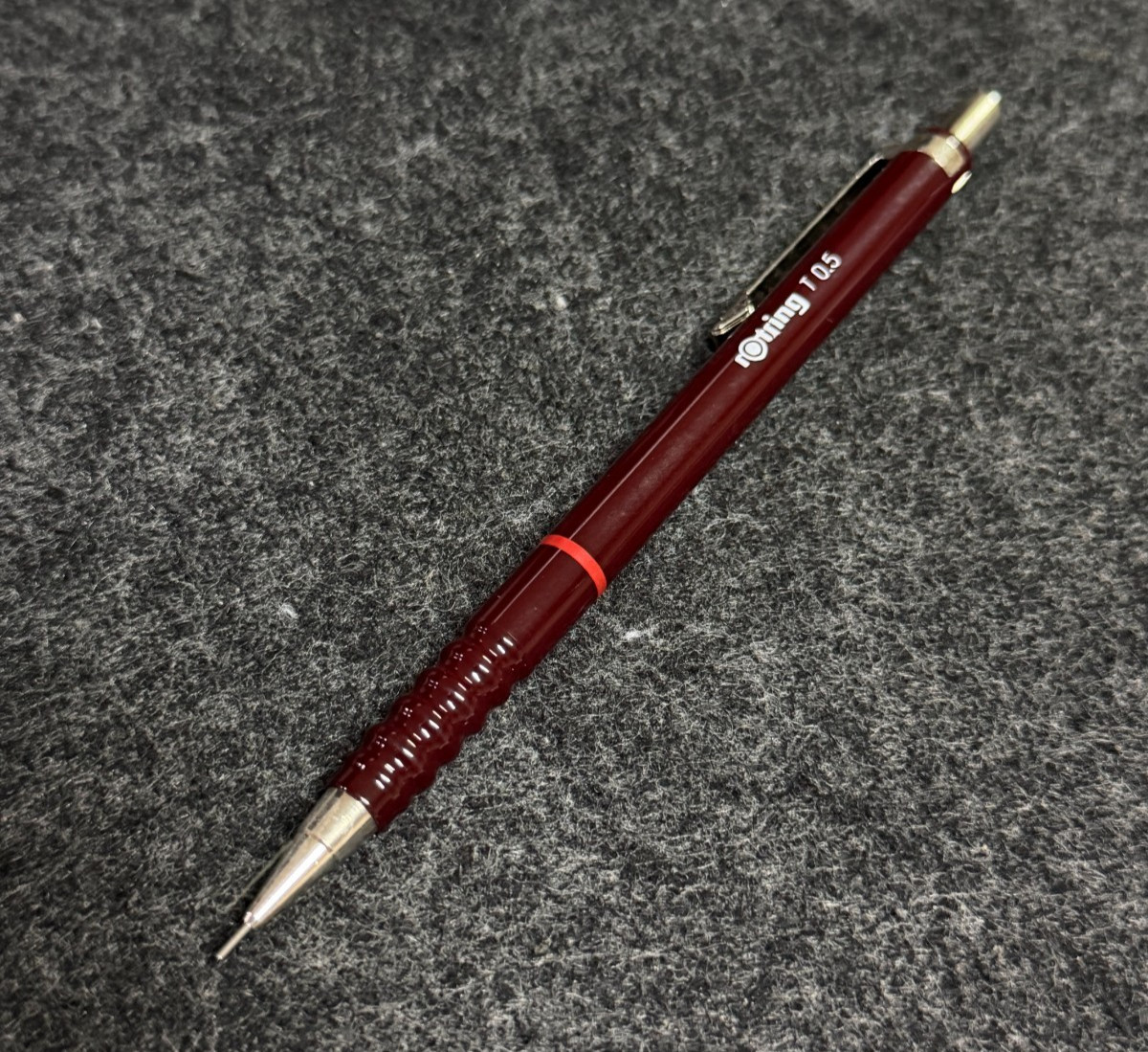 Vintage rOtring T 0.5mm Burgundy Mechanical Pencil Germany NOS